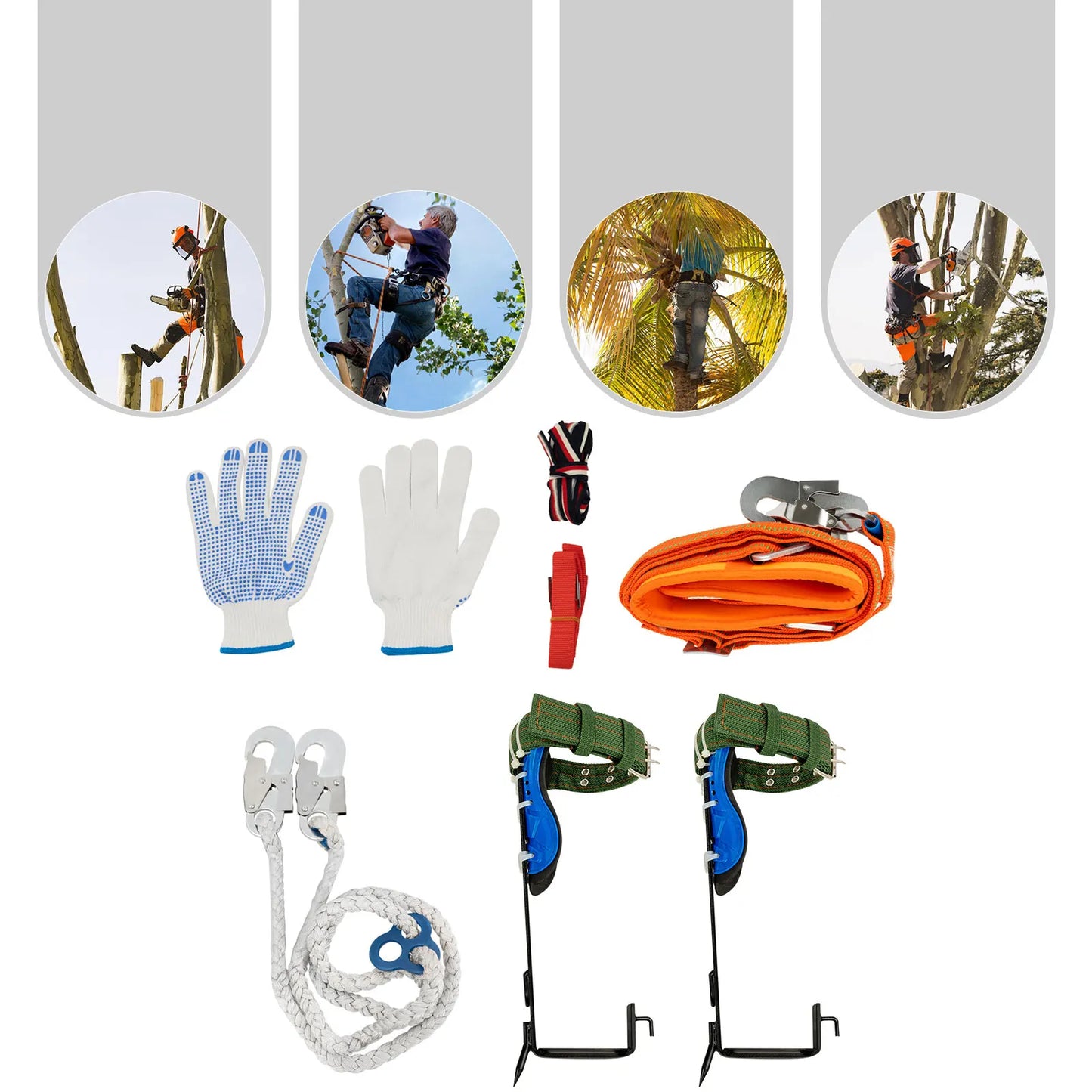 Tree Climbing Tools Kit With Safety Belt And Foot Pedal