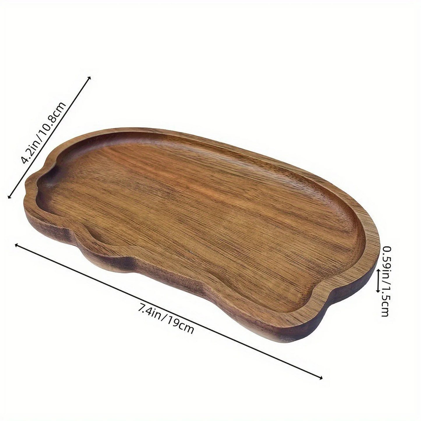 Japanese Style Acacia Wood Tray Serving Plate Heat Resistant
