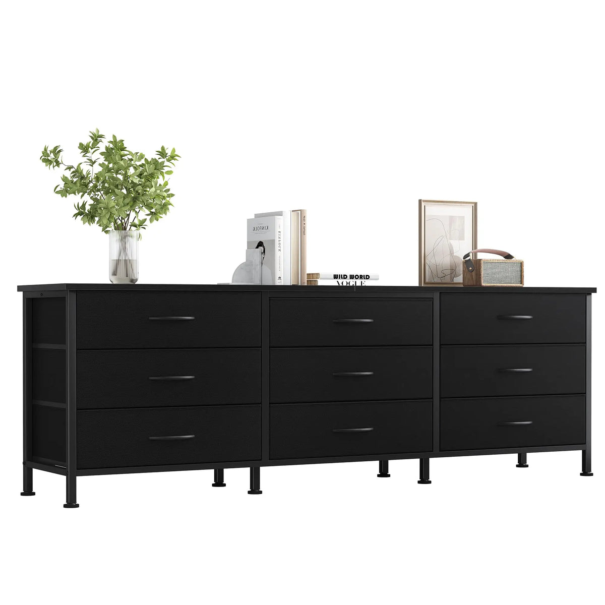 JHK Modern Nine Drawer Fabric Storage Cabinet For Living Room