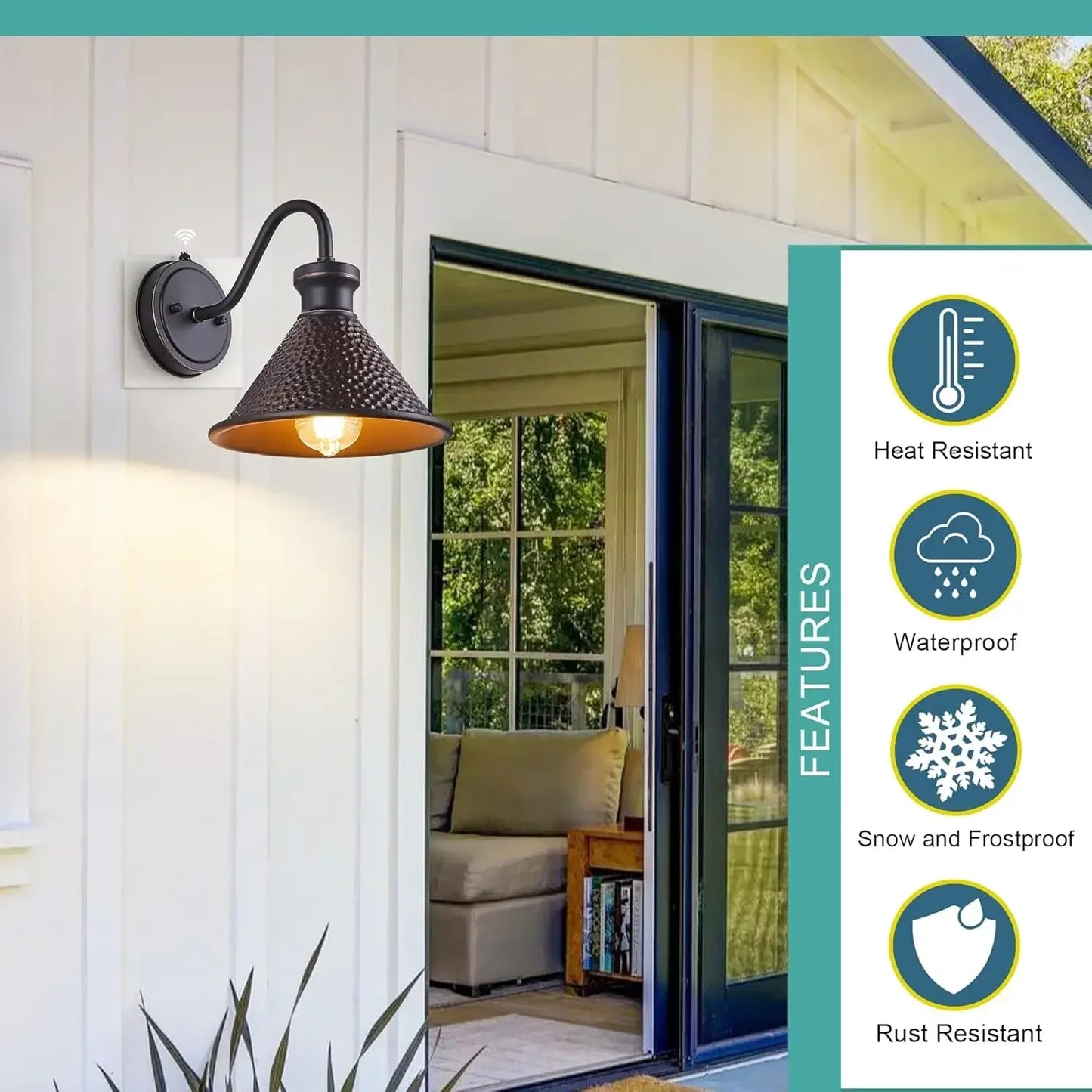 Dusk to Dawn Outdoor Wall Lights With Photocell 2 Pack