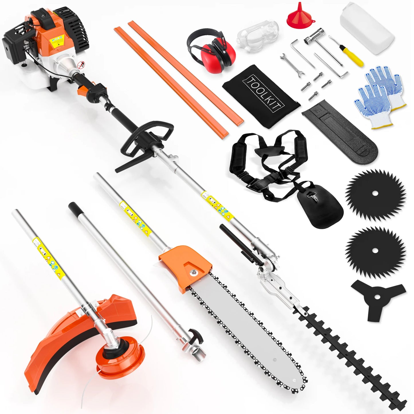 52cc 6-In-1 Gas Hedge Trimmer Multi-Tool For Yard Care