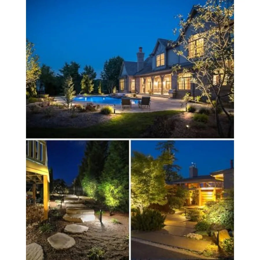 LED Outdoor Landscape Lighting Kit With Pathway Spotlights