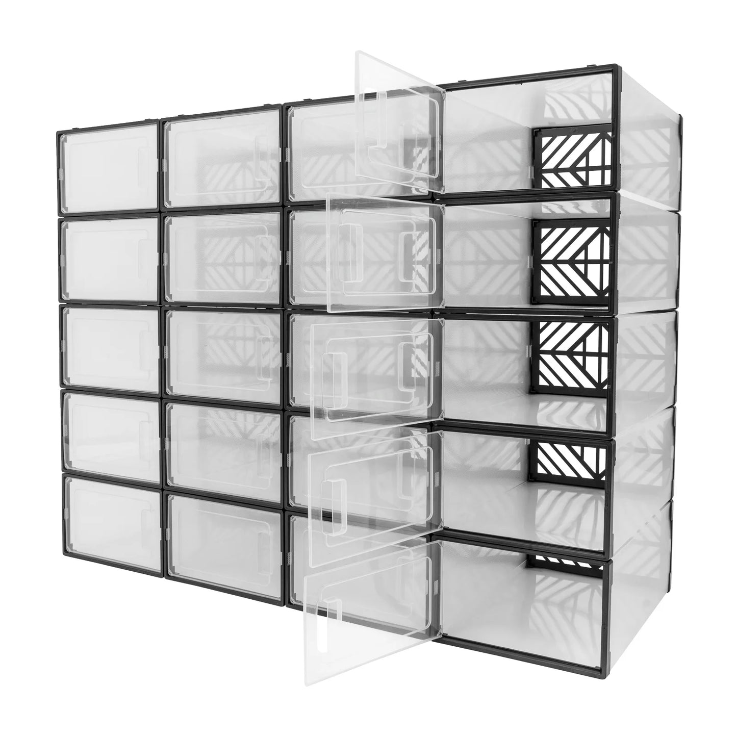 Transparent PP Plastic Shoe Storage Box Organizer Moisture Dustproof