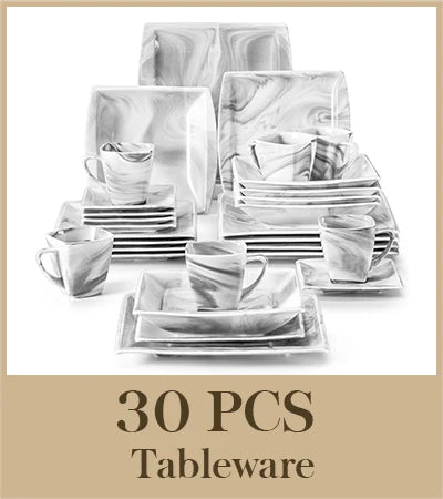 MALACASA Porcelain Dinnerware Set Service For 12 Modern Tableware