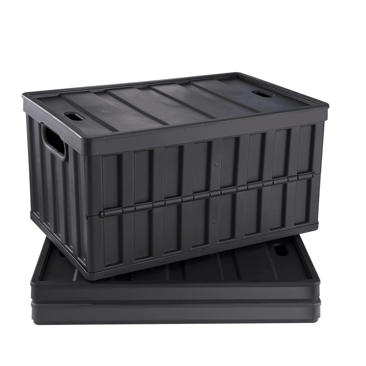 SucceBuy Collapsible Stackable Storage Crates With Lids for Garage