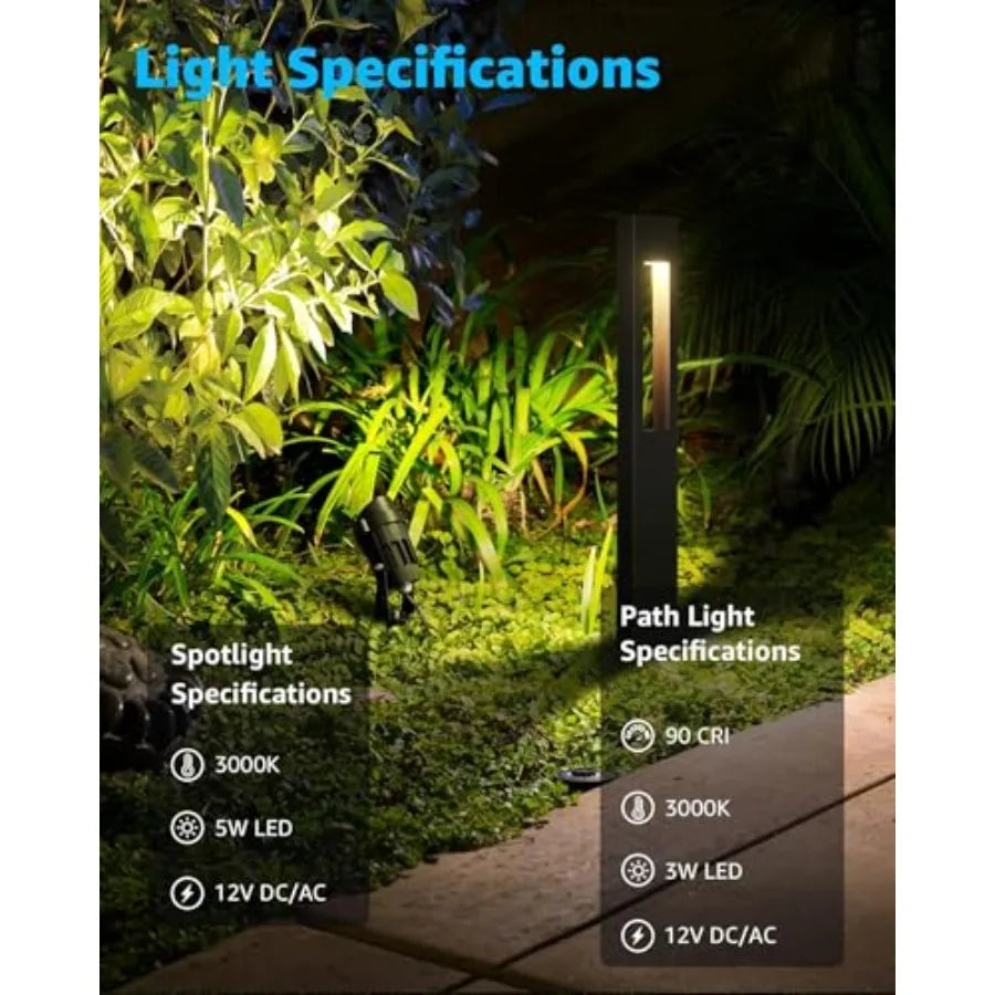 LED Outdoor Landscape Lighting Kit With Pathway Spotlights