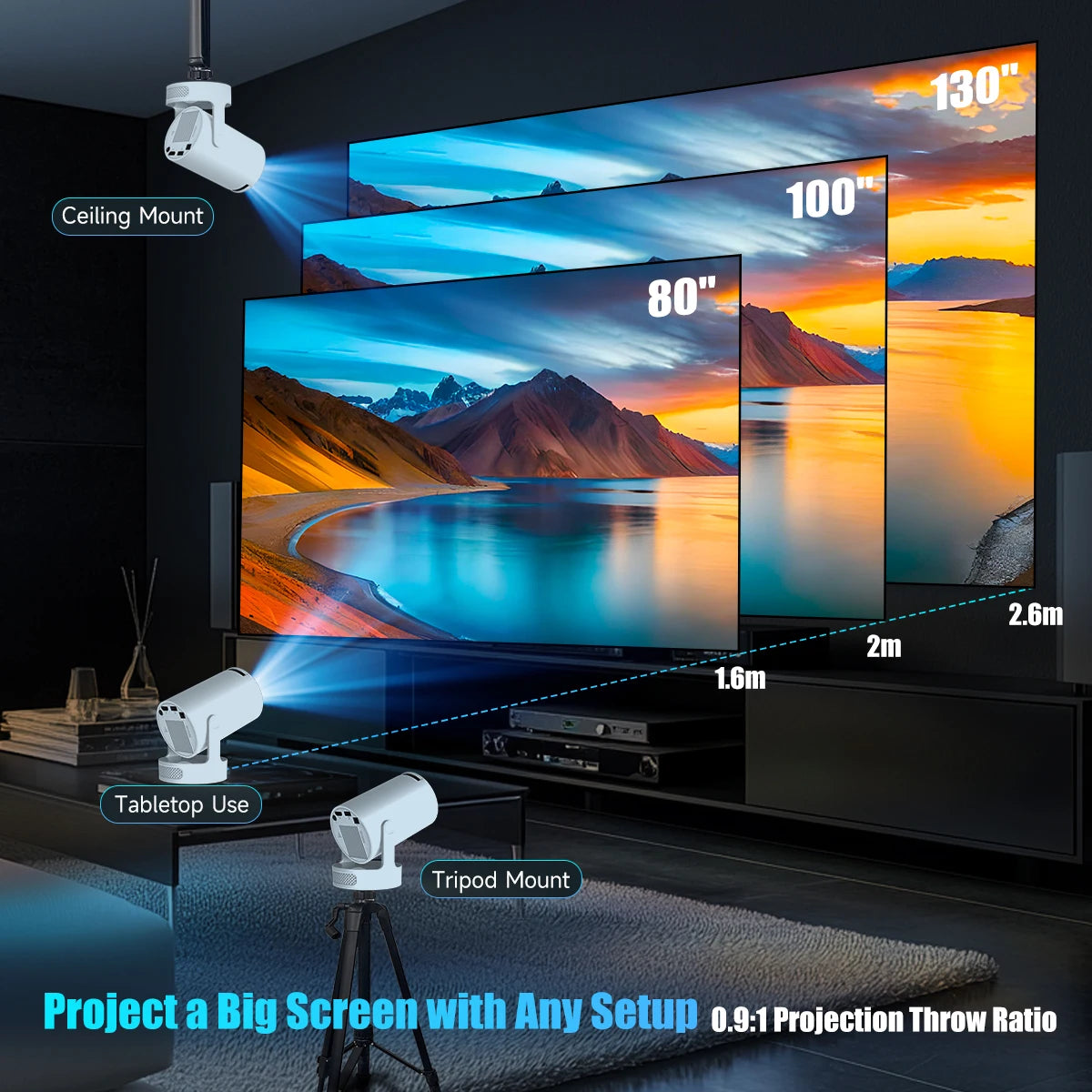 Magcubic HY300 Pro Outdoor Home Theater Projector 8K Android 14