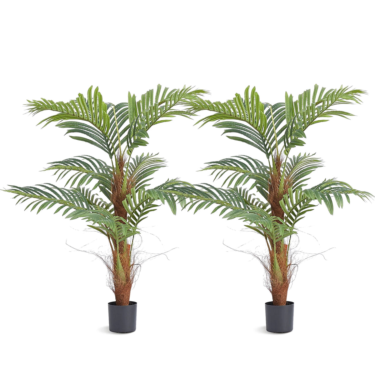 SucceBuy Artificial Palm Tree 4/5/6 FT Tall Faux Plant Secure PE Material & Anti-Tip Tilt Protection Low-Maintenance Plant