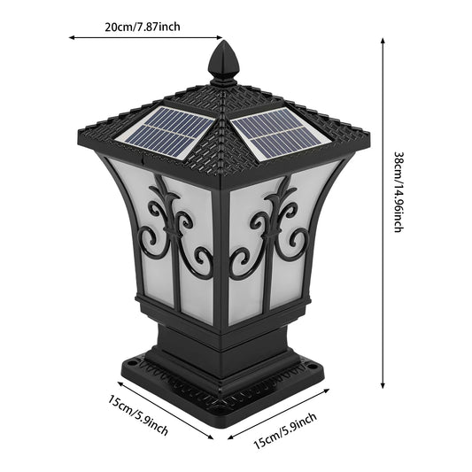 Outdoor Solar Post Light IP44 Waterproof, Remote Control