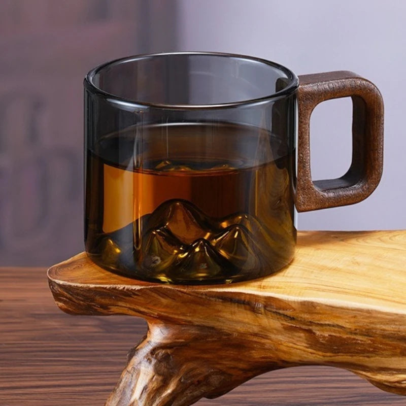 Borosilicate Glass Tea Cups Mountain Shape Set Eco Friendly