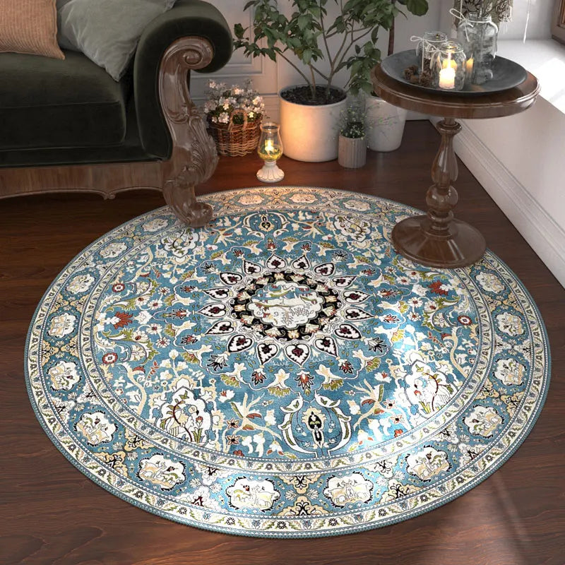 Nordic Round Carpet For Living Room Washable Anti Slip Rug