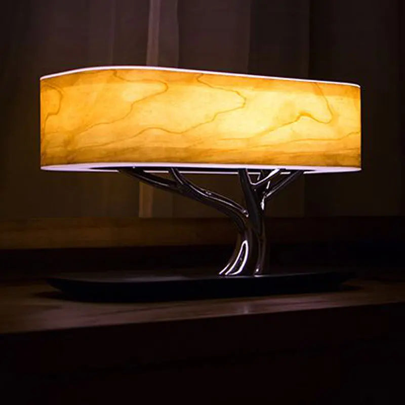 Wireless Charging Speaker, Ambient Light, Adjustable Brightness, Touch Control Bedside Lamp for Bedroom, Night Light, Table Lamp