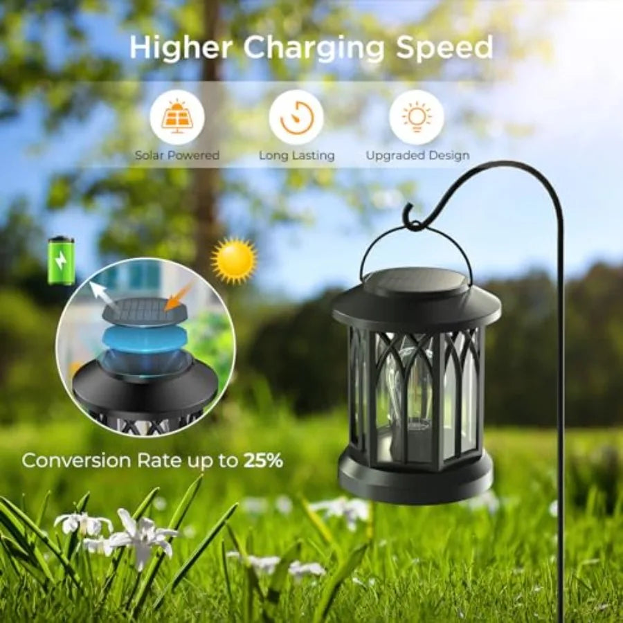 Outdoor Solar Lanterns Waterproof Upgraded Hanging Lights For Garden