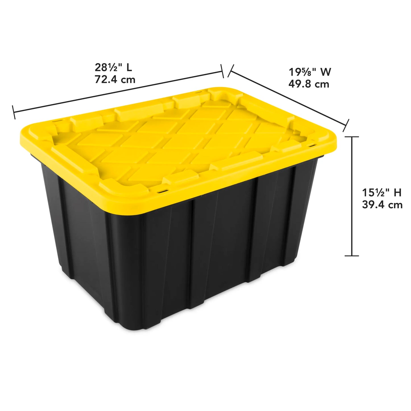 Industrial Plastic Storage Tote With Snap On Lid 6 Pack