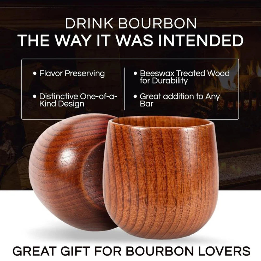 Charred Wooden Whiskey Tumbler For Bourbon And Whiskey Lovers