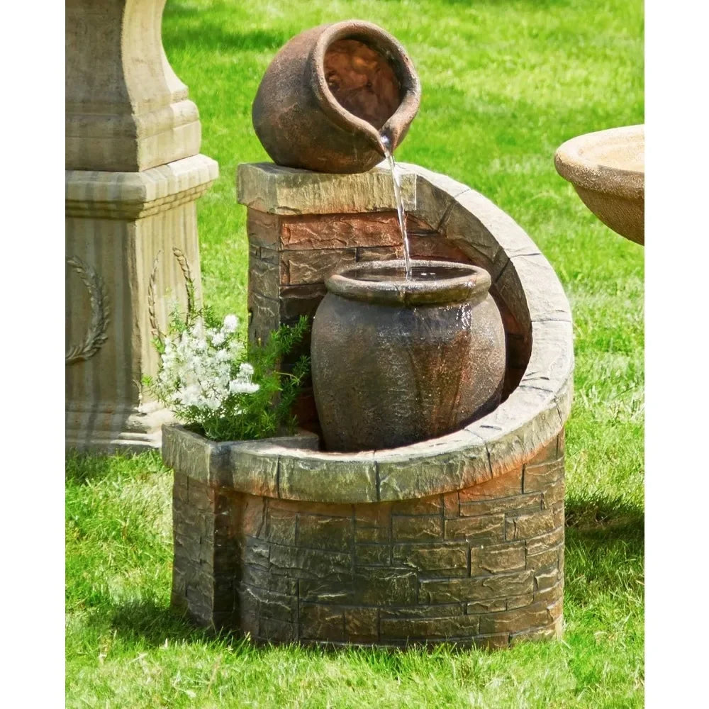 Verona Style Outdoor Ground Fountain With LED Lights