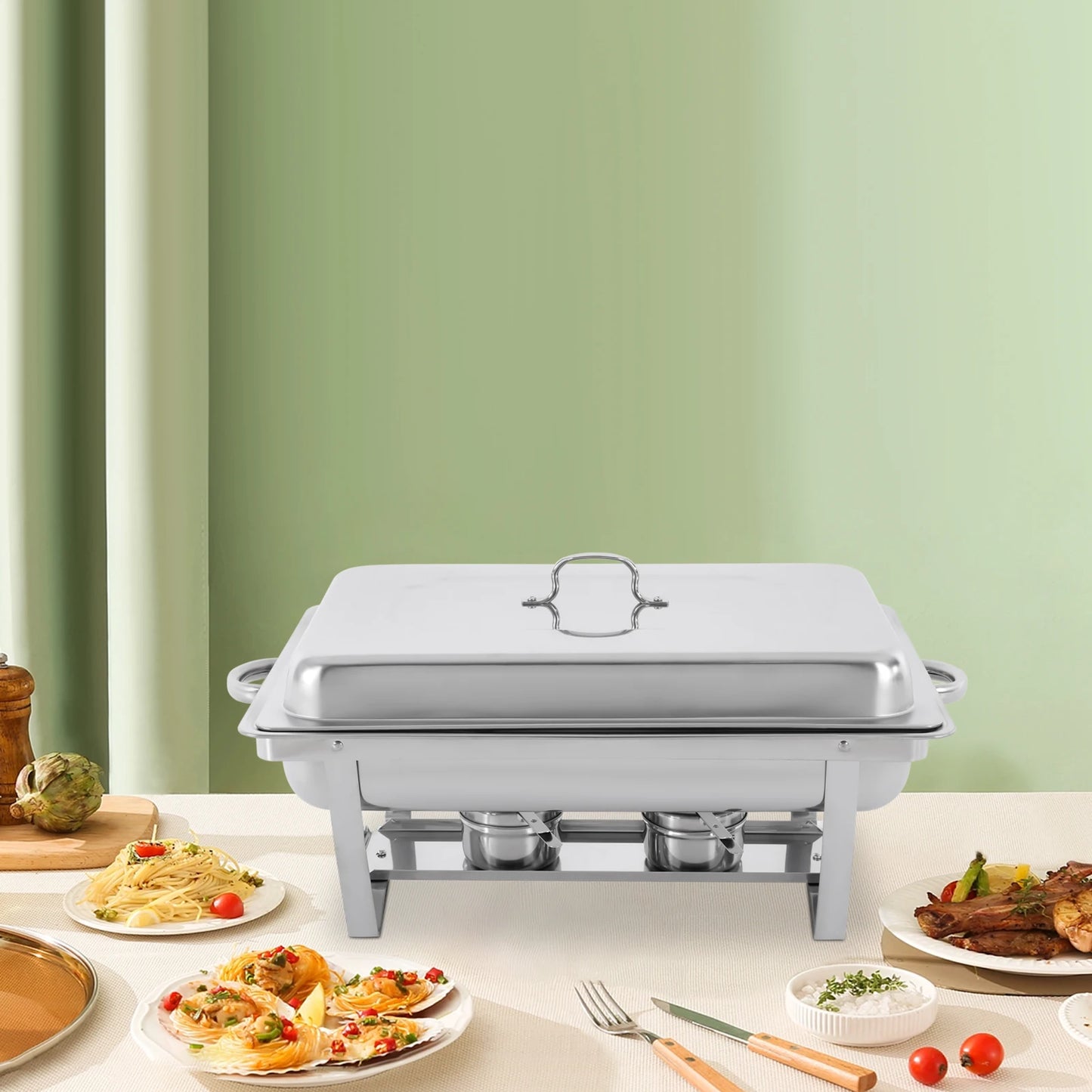 Stainless Steel Chafing Dish Buffet Set Rectangular Chafer Warmer