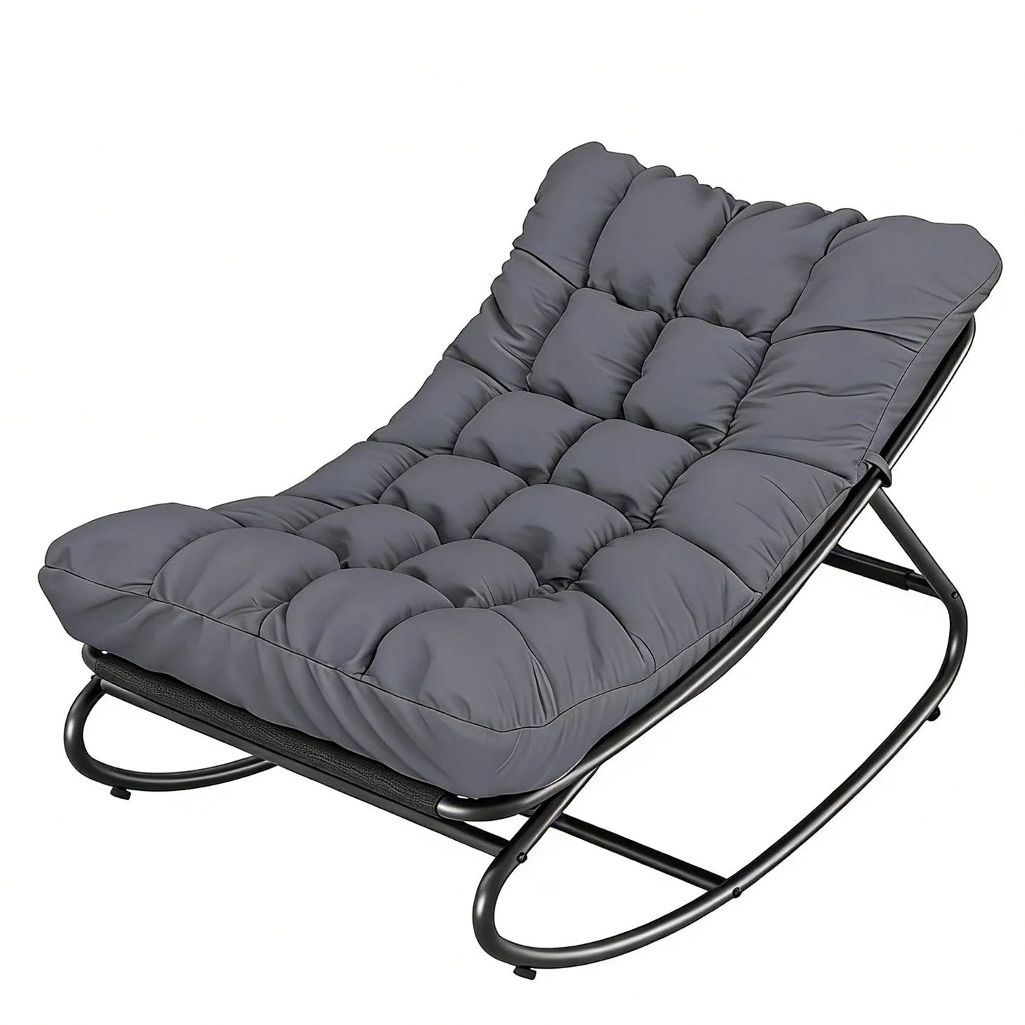 HiMISS Outdoor Papasan Rocking Chair With Waterproof Cushion