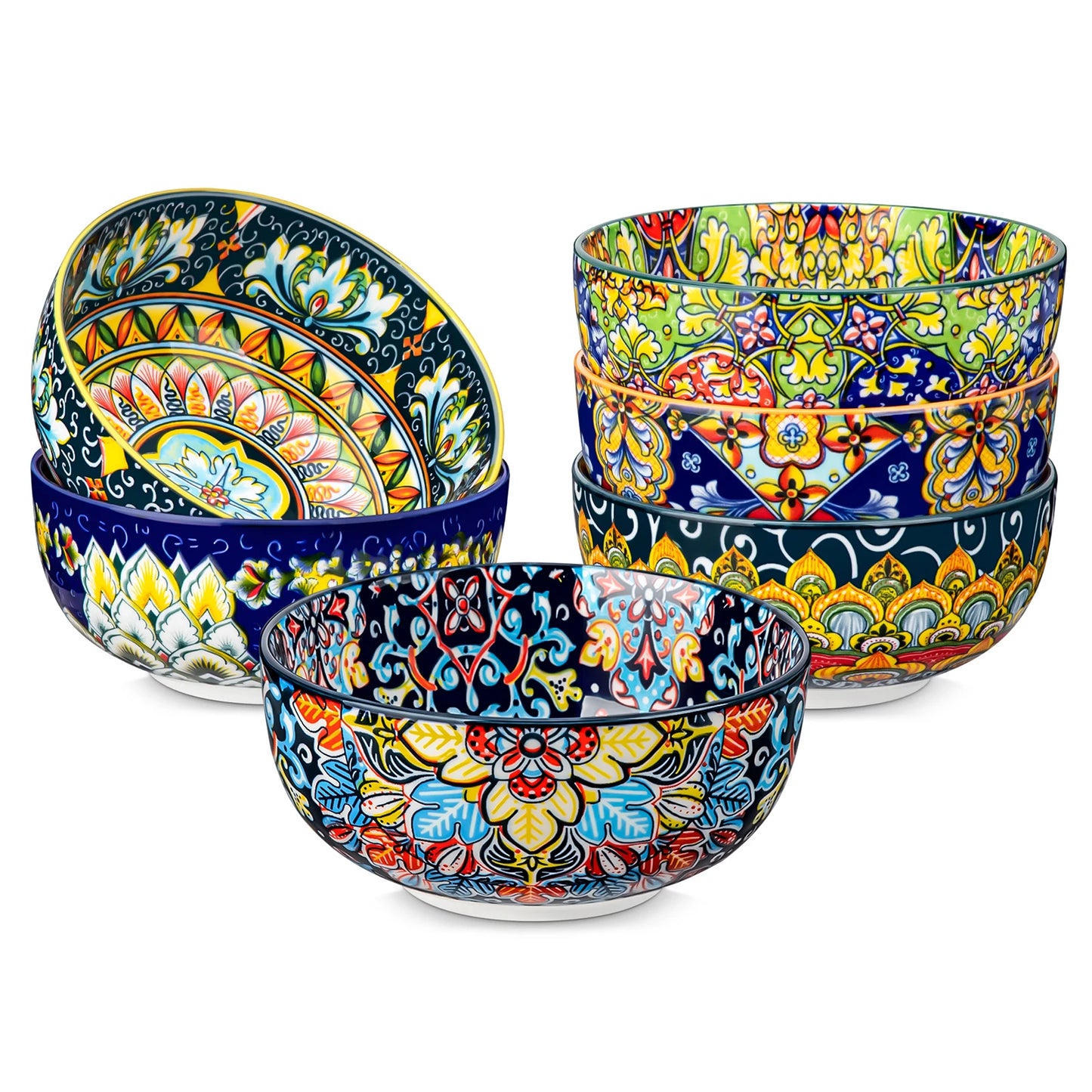 Malacasa Ceramic Bowls Set Porcelain Dinnerware Salad Pasta Rice