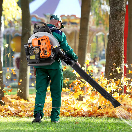 Bymaocar 2-Stroke Gas Leaf Blower Backpack With Adjustable Speed