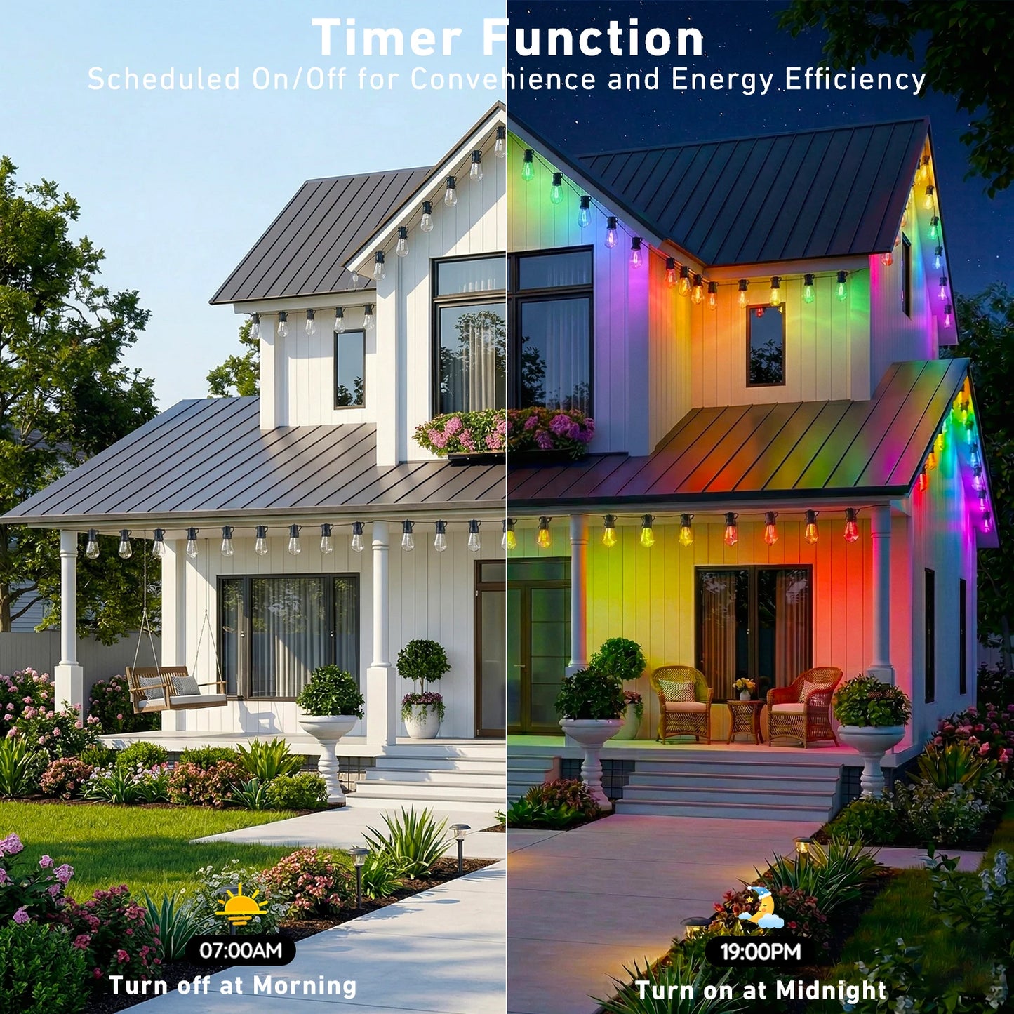 Outdoor DreamColor RGB IC String Lights IP67 Waterproof Dimmable App