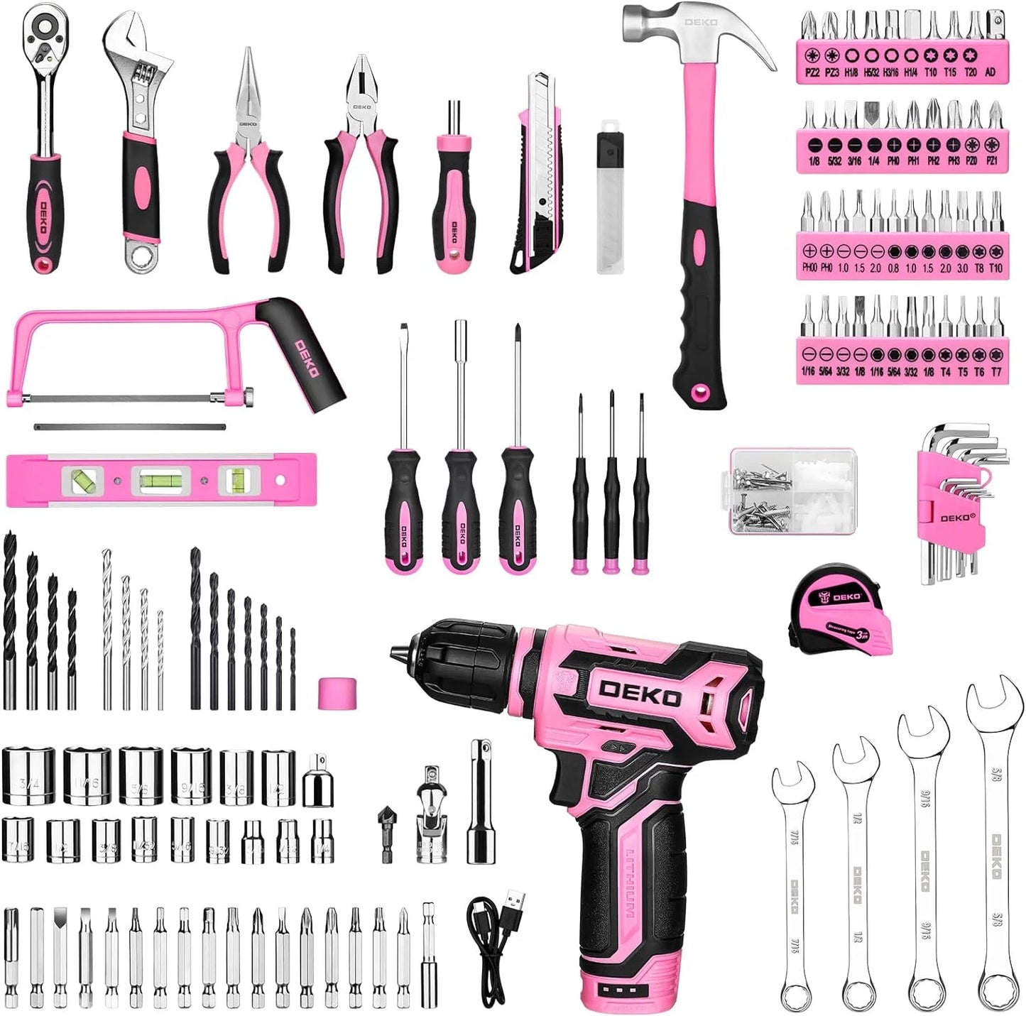 DEKO 12V Cordless Drill and Tool Kit Organizer Case