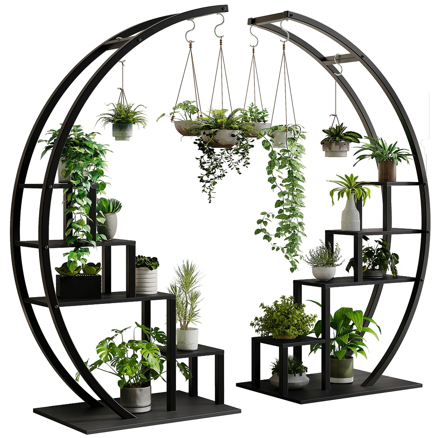 TWISTER.CK 5 Tier Plant Stand Indoor Half Moon Shelf