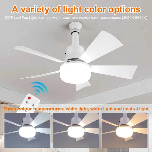 APWIKOGER Socket Ceiling Fan With Light And Remote Control