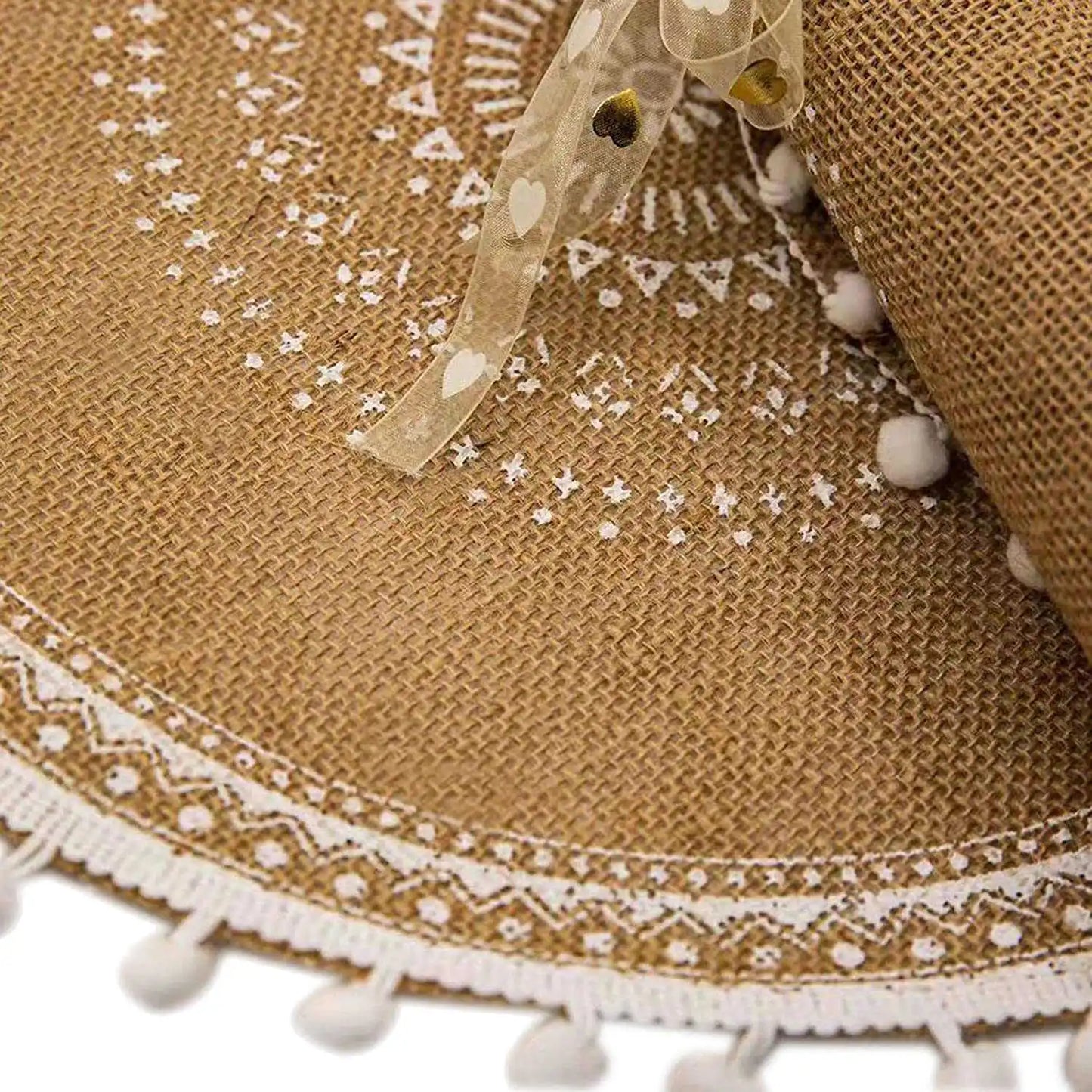 FGHGF Round Boho Placemats Set With Pompom Tassels