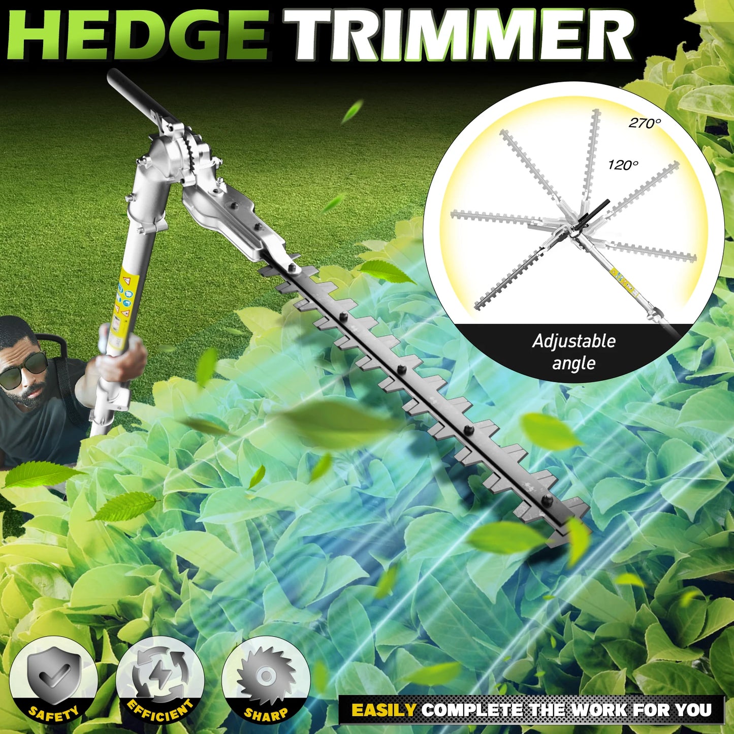 52cc 6-In-1 Gas Hedge Trimmer Multi-Tool For Yard Care