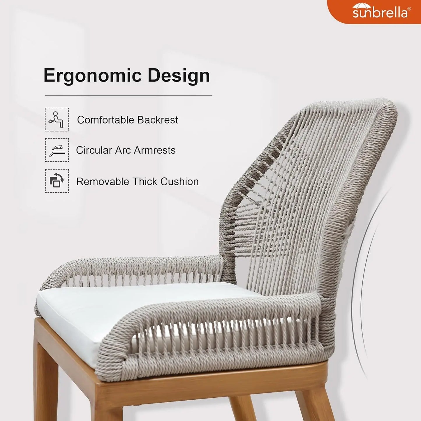 Modern Aluminum Outdoor Dining Chair Set 2pcs Wicker Patio Furniture with Cushions for Garden Porch, Custom