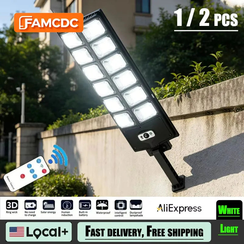 FAMCDC 504 LED Solar Wall Light With Motion Sensor Outdoor And 3 Modes