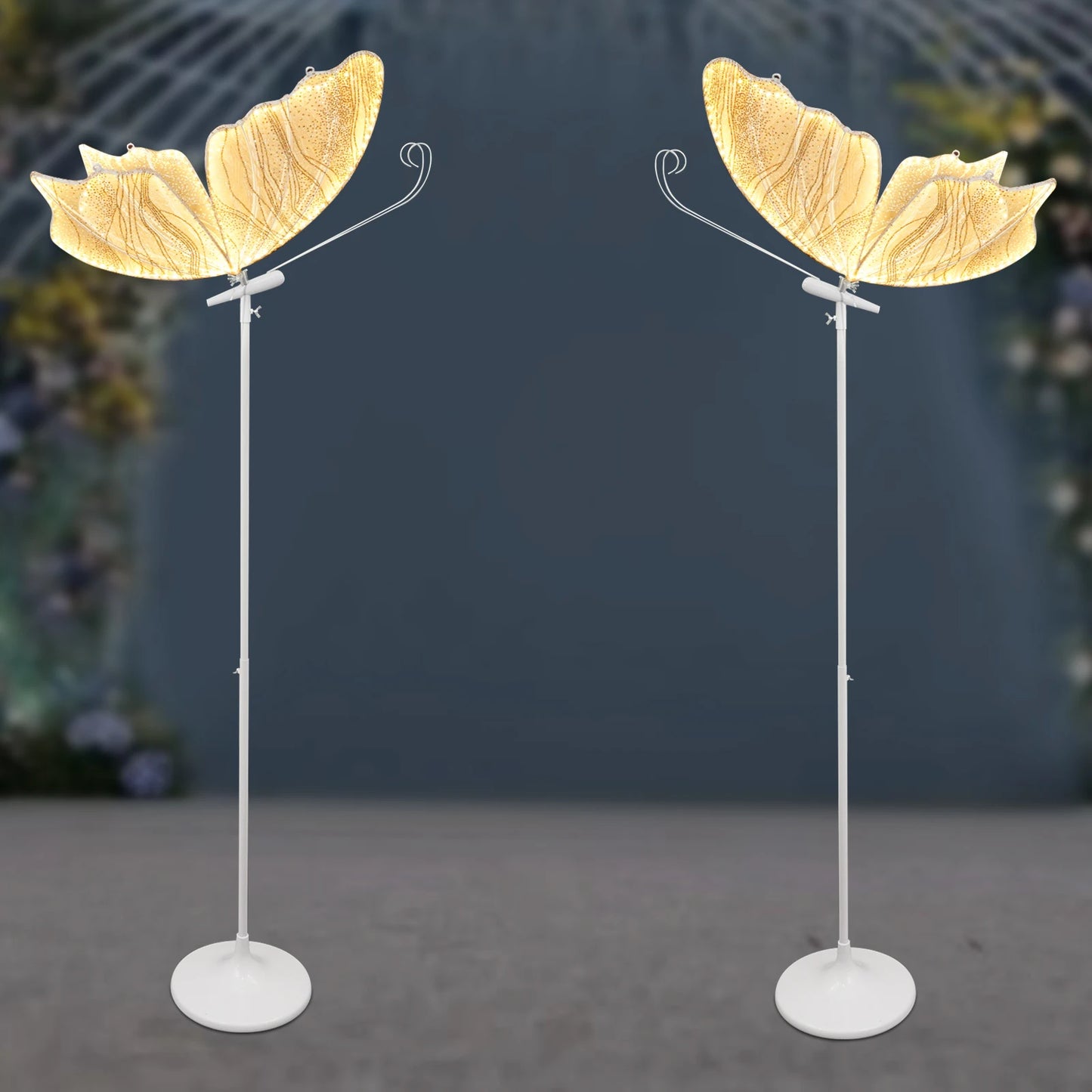 Wedding Butterfly Floor Lamp With LED Wings 2-Pack Adjustable Height