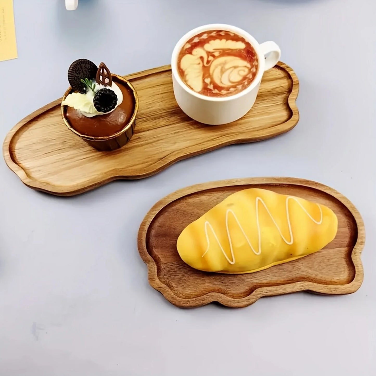 Japanese Style Acacia Wood Tray Serving Plate Heat Resistant