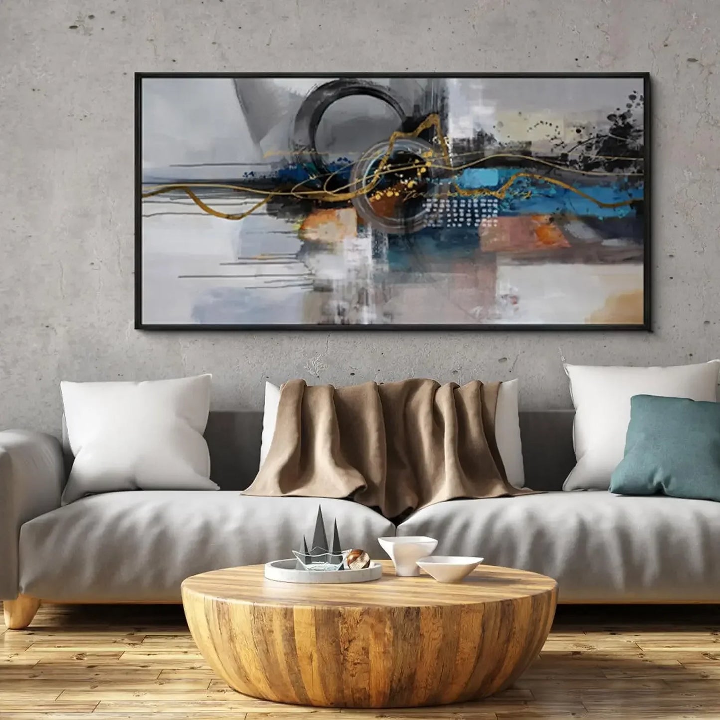 Abstract Framed Wall Art Canvas Modern Minimalist Boho Decor
