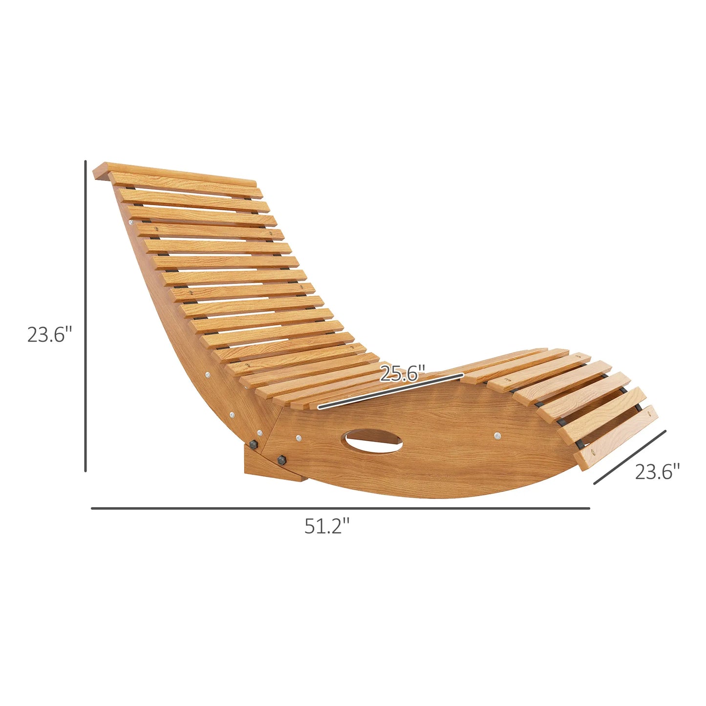 Outsunny Outdoor Rocking Chair Teak Wood Slatted Seat