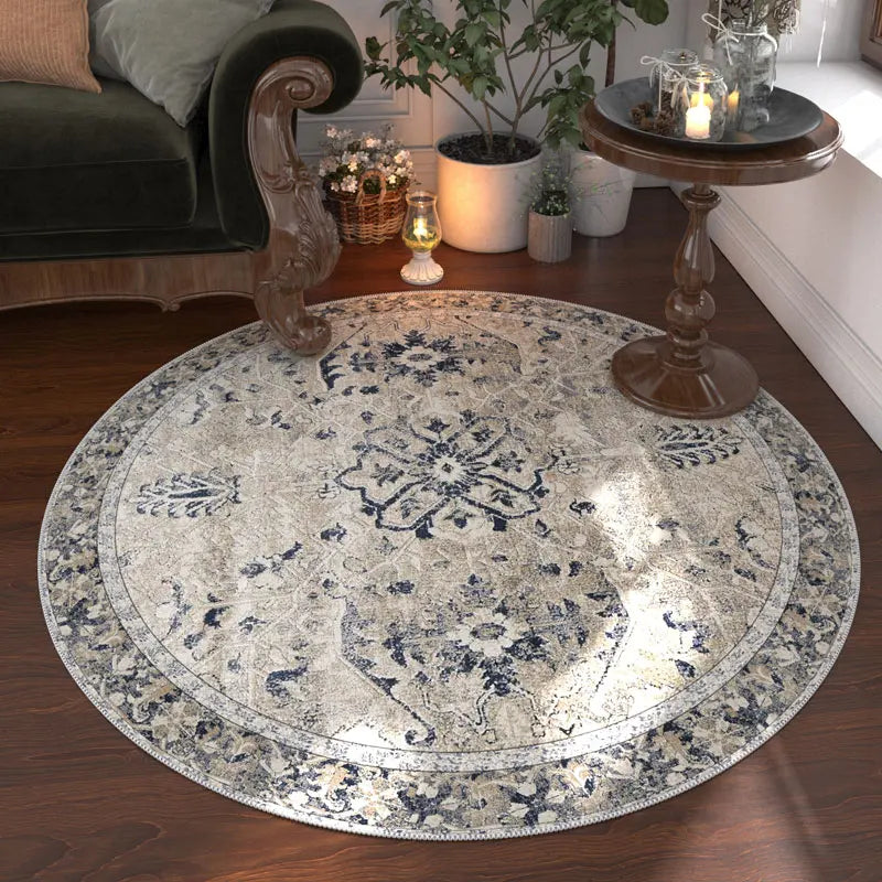 Nordic Round Carpet For Living Room Washable Anti Slip Rug