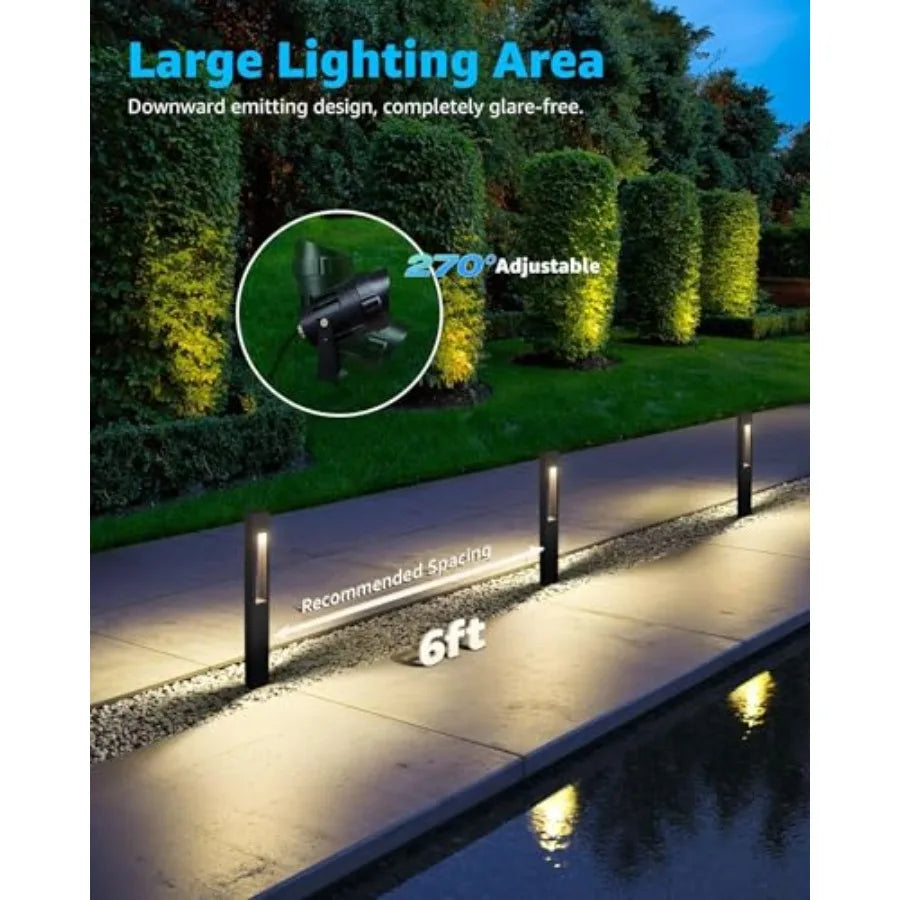 LED Outdoor Landscape Lighting Kit With Pathway Spotlights