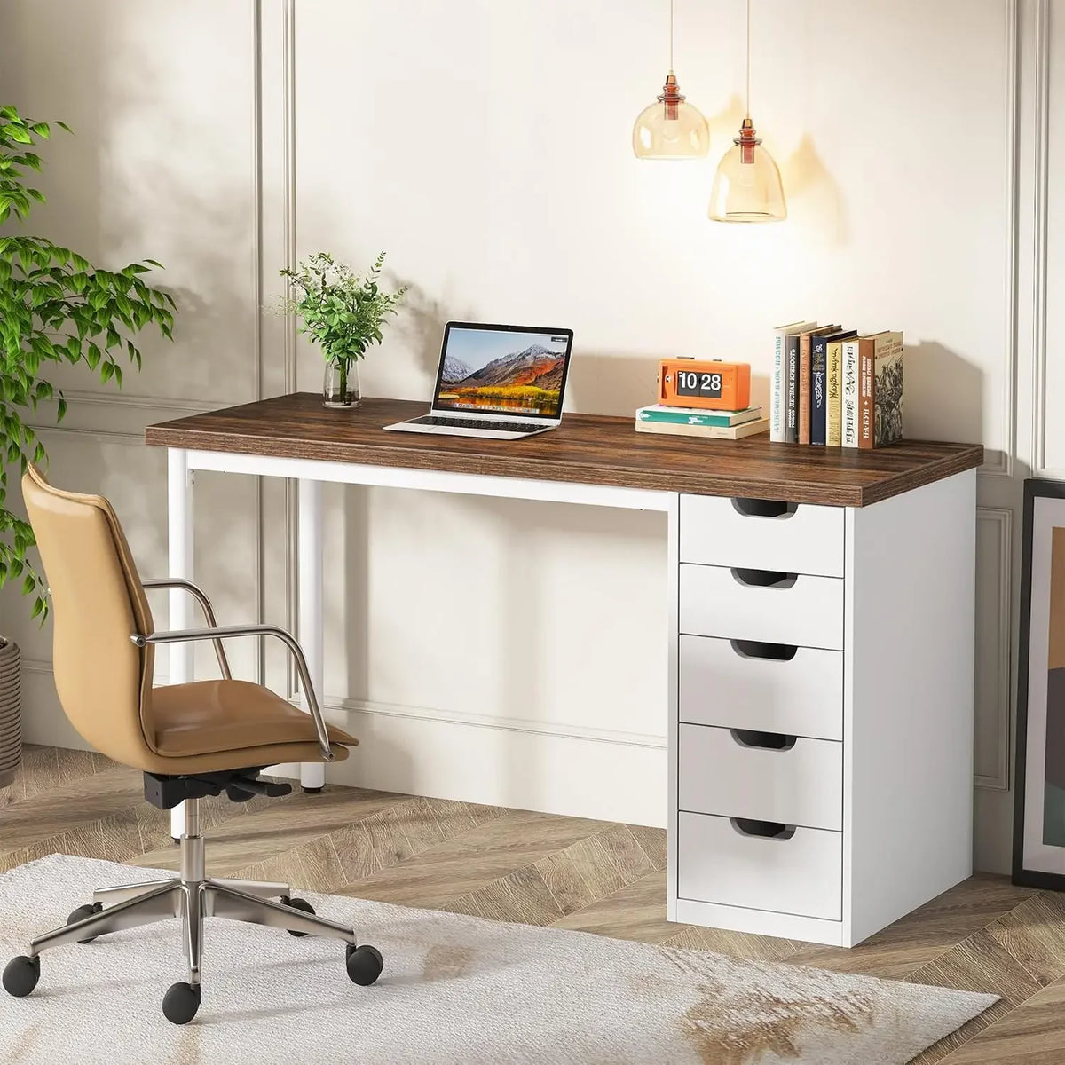 Tribesigns Vanity Desk Featuring Five Spacious Drawers For Ample Organization
