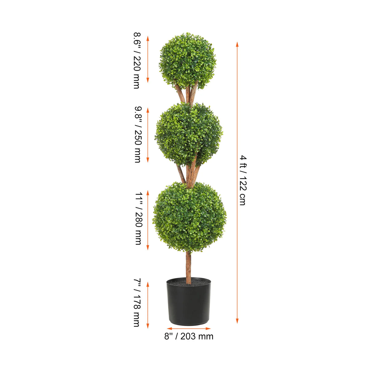 SucceBuy Artificial Boxwood Spiral Topiary Tree for Outdoor Decor