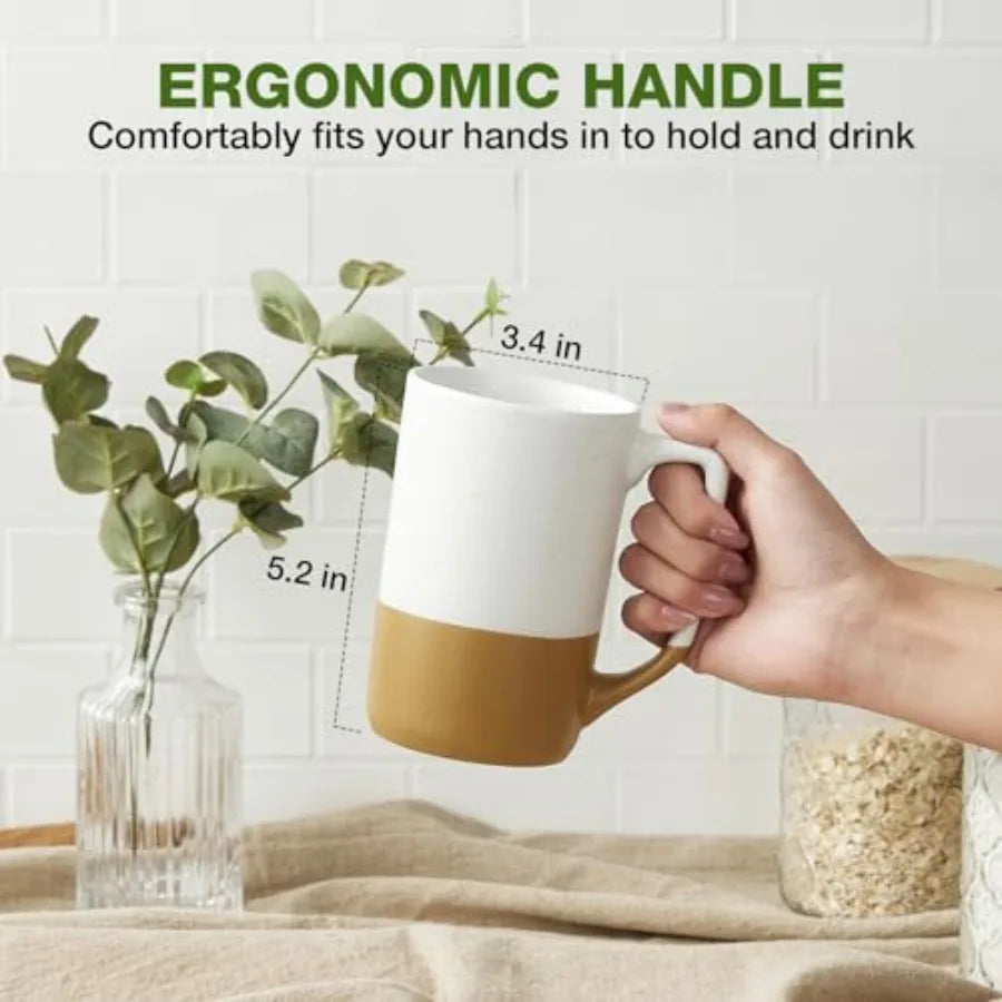 Porcelain Ceramic Coffee Mugs Set Of 4 With Handles