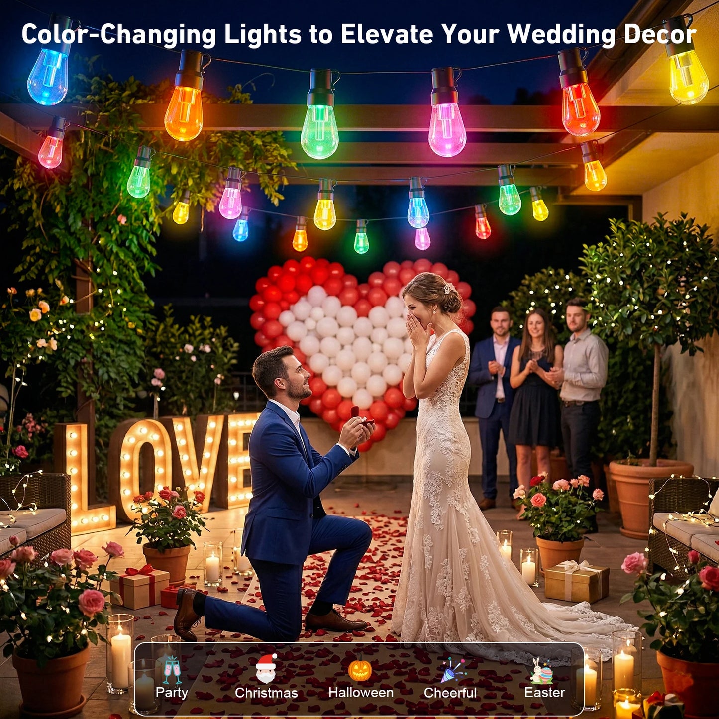 Outdoor DreamColor RGB IC String Lights IP67 Waterproof Dimmable App