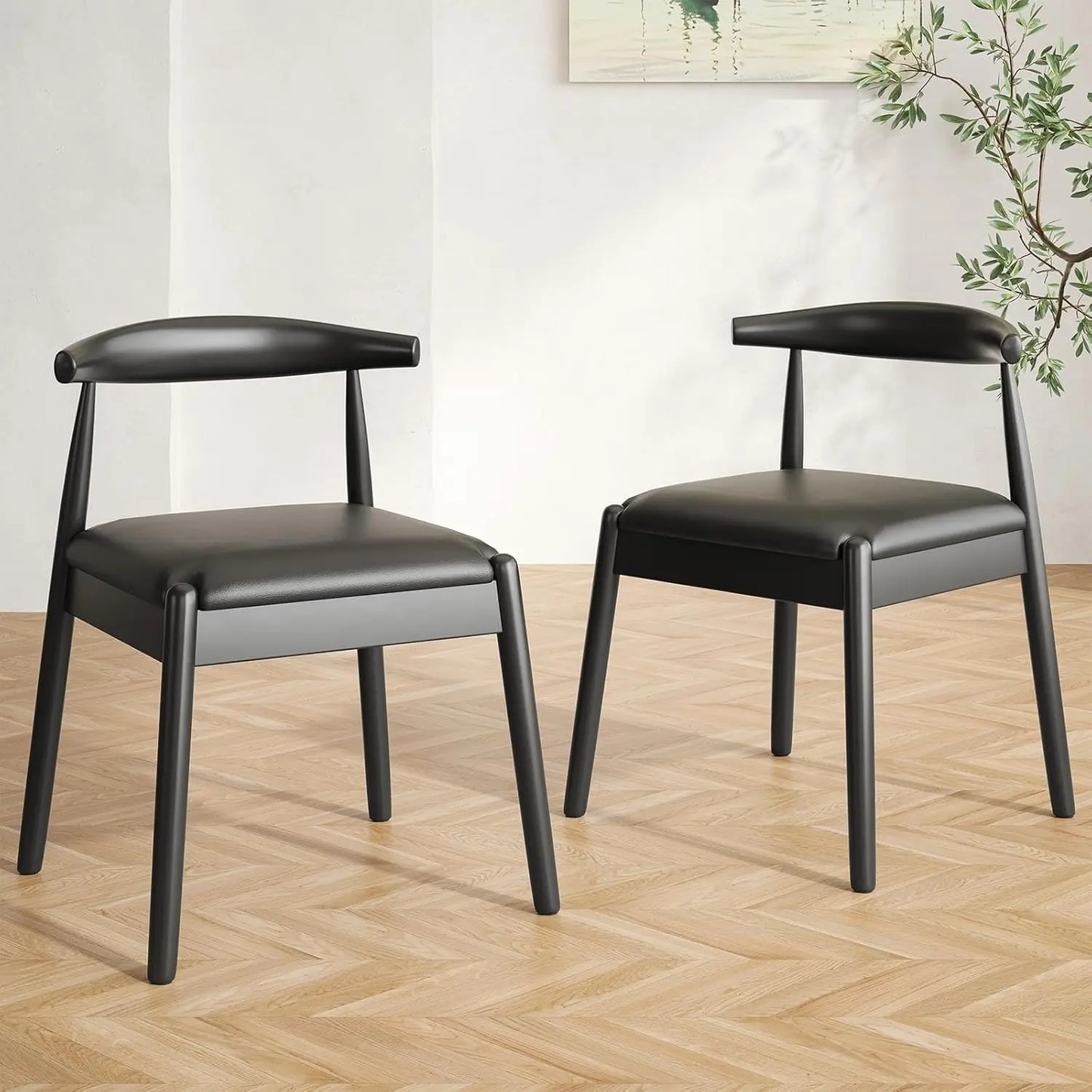 FARINI Dining Chairs Set of 2 Mid-Century Modern Solid Wood