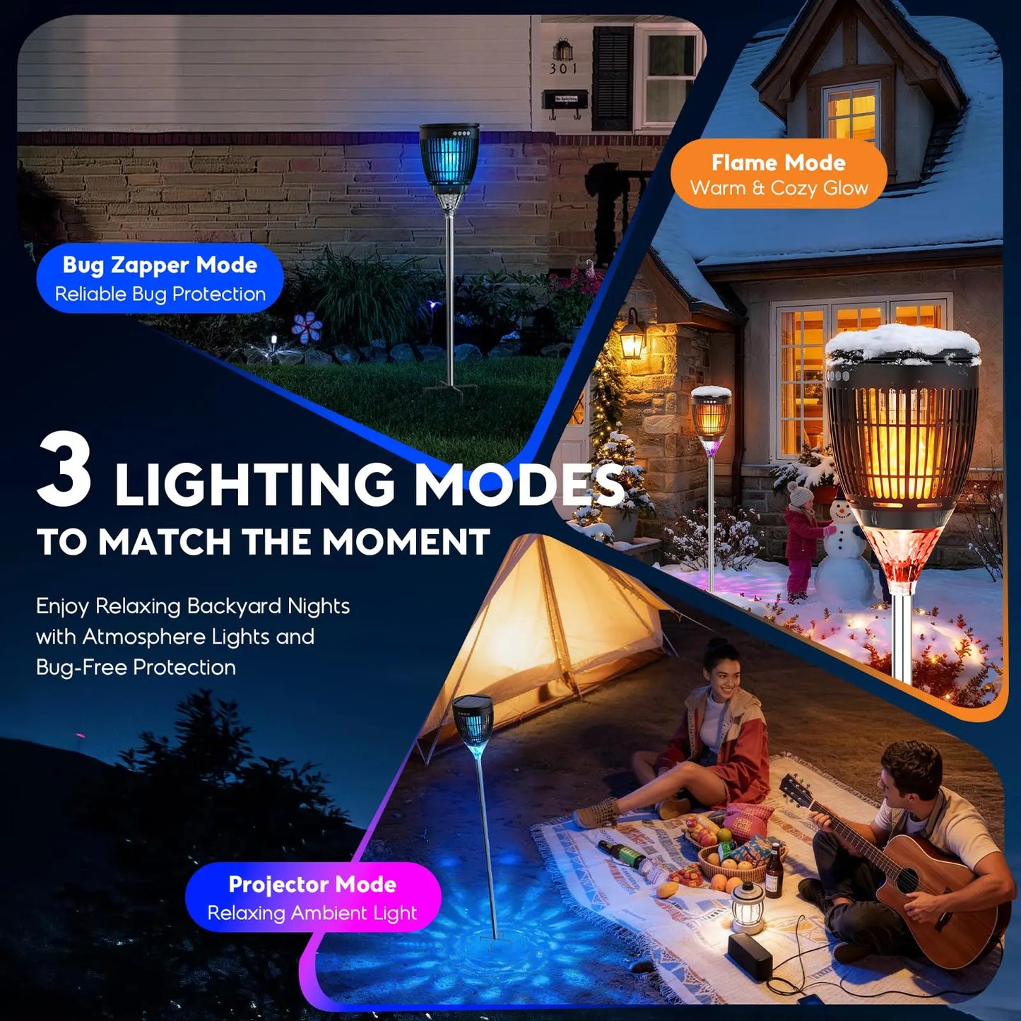 Solar Bug Zapper Outdoor 4200V Three In One Mosquito Zapper
