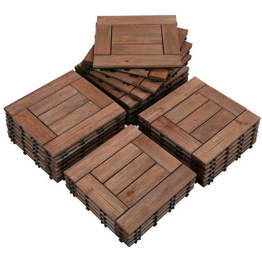 Interlocking Wood Composite Deck Tiles for Indoor and Outdoor Use