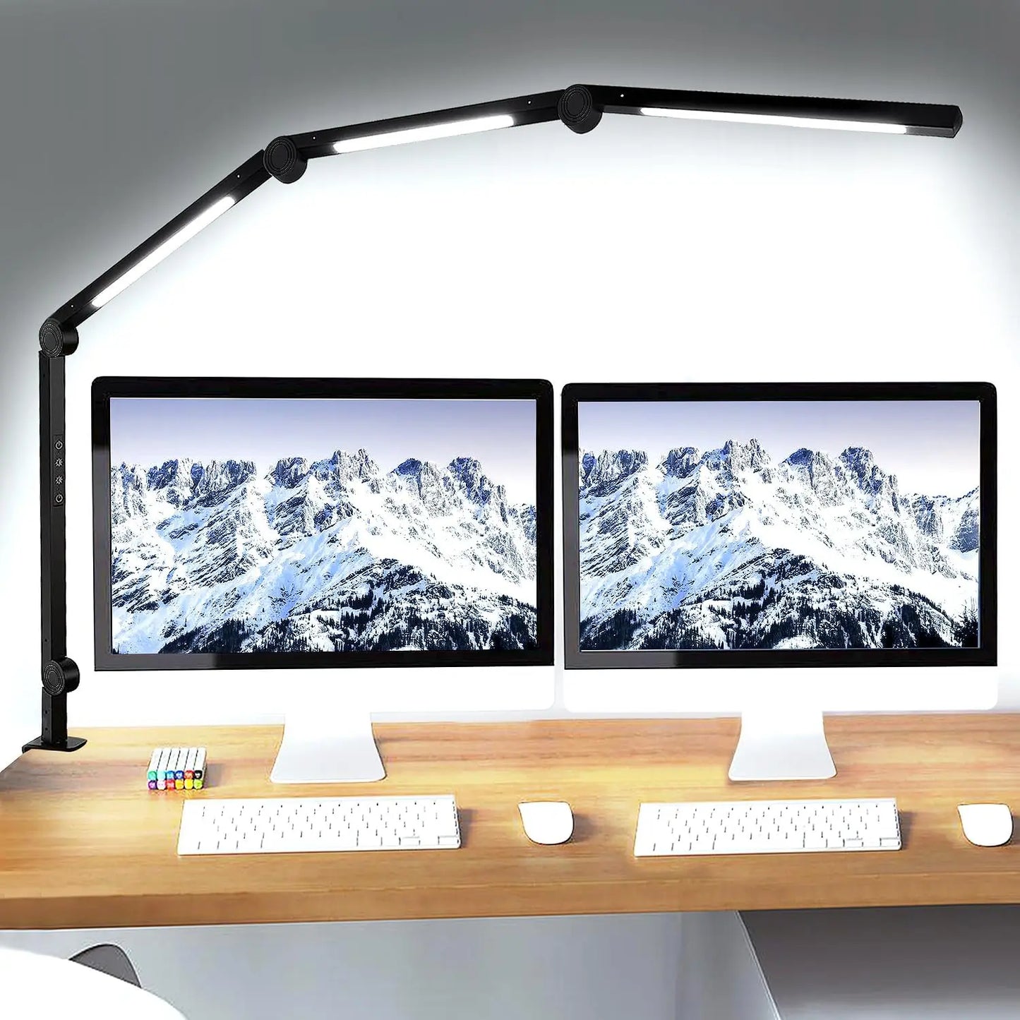 LED Desk Lamp Clamp Flexible Swing Arm With 4 Modes