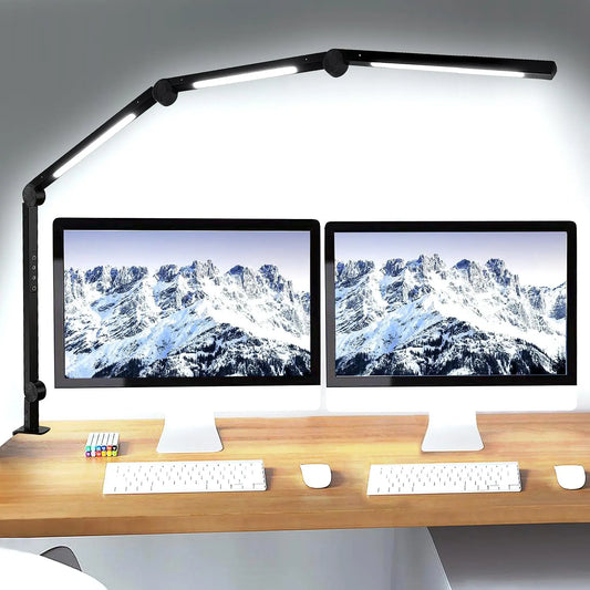 LED Desk Lamp Clamp Flexible Swing Arm With 4 Modes