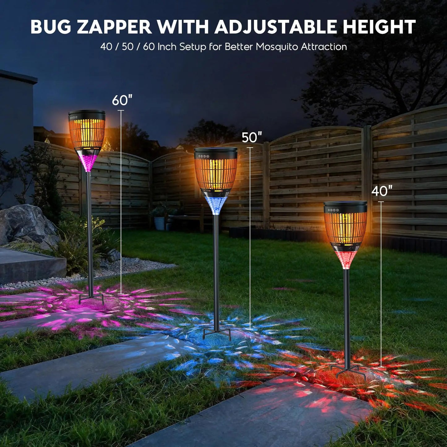 Solar Bug Zapper Outdoor 4200V Three In One Mosquito Zapper