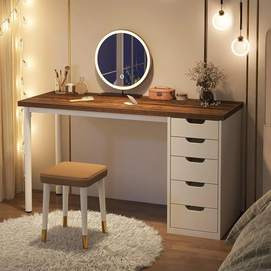 Tribesigns Vanity Desk Featuring Five Spacious Drawers For Ample Organization