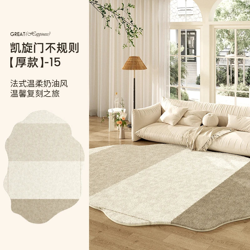 French Style Plush Rug For Living Room And Bedroom Washable